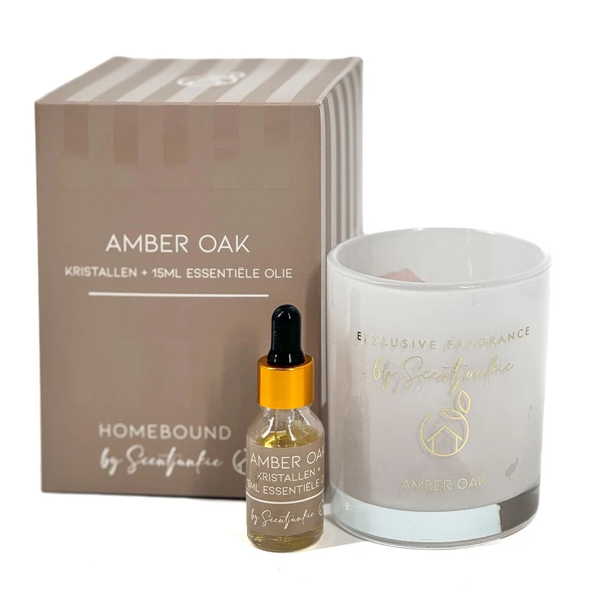 Amber oak Geur kristal met 15ml essentiële olie