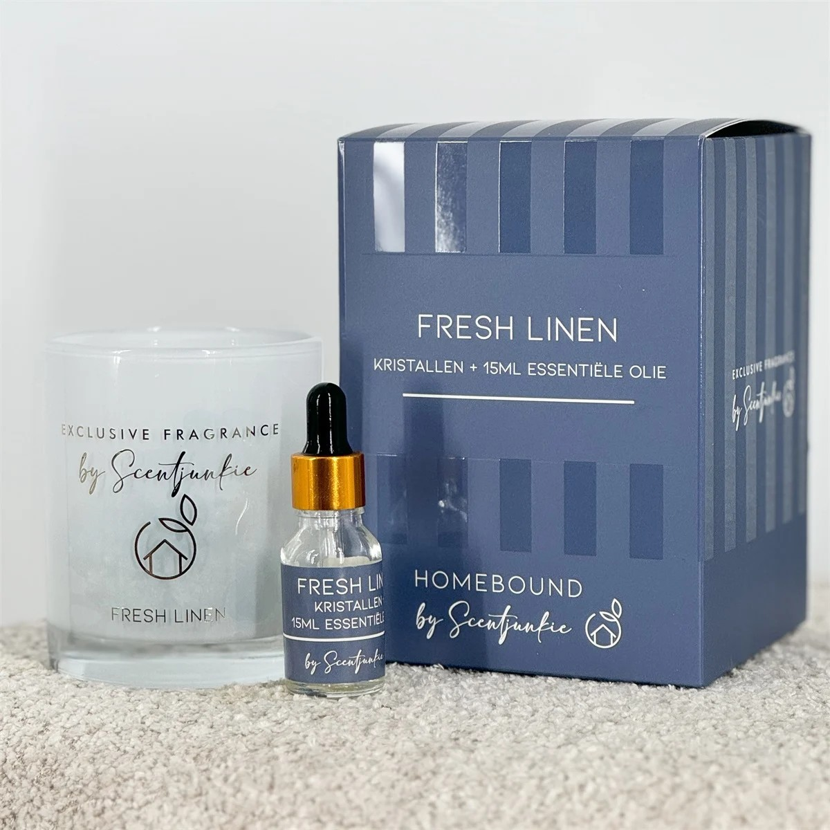 Fresh linen Geur kristal met 15ml essentiële olie