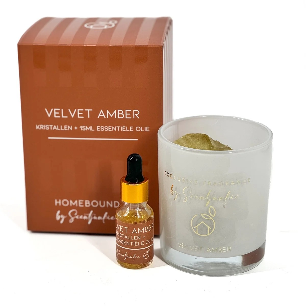 Velvet amber Geur kristal met 15ml essentiële olie