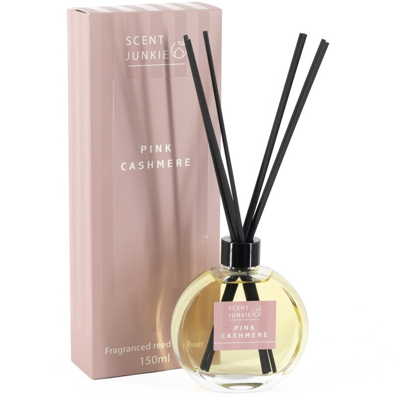 Pink Cashmere geurdiffuser met stokjes 150ml.
